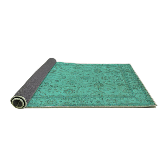 Sideview of Oriental Turquoise Traditional Rug, urb930turq