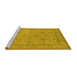 Sideview of Machine Washable Oriental Yellow Traditional Rug, wshurb930yw