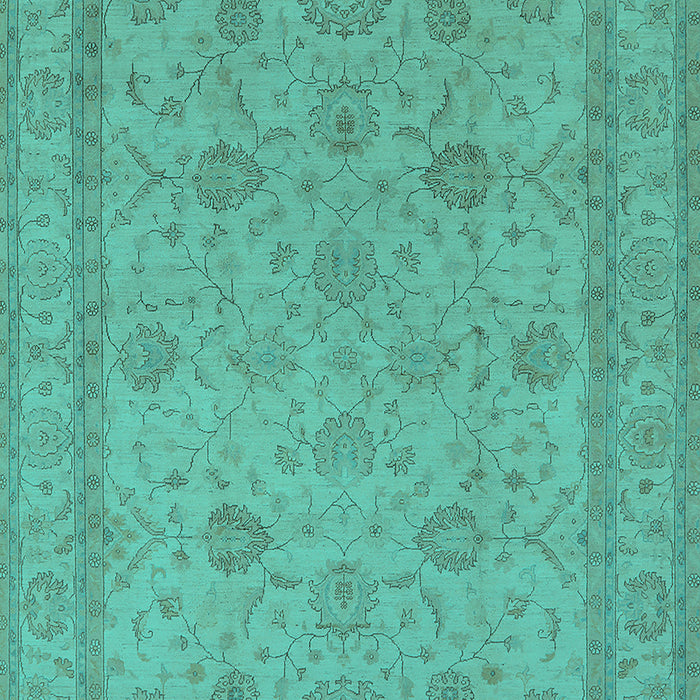 Machine Washable Oriental Turquoise Traditional Area Rugs, wshurb930turq