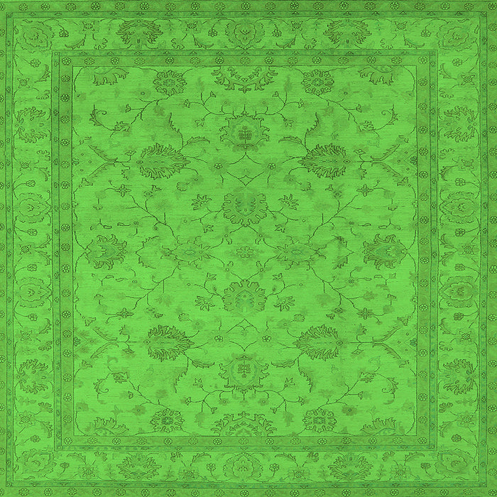 Square Oriental Green Traditional Rug, urb930grn