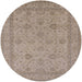 Round Mid-Century Modern Dark Almond Brown Oriental Rug, urb930