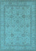 Machine Washable Oriental Light Blue Traditional Rug, wshurb930lblu