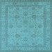 Square Oriental Light Blue Traditional Rug, urb930lblu