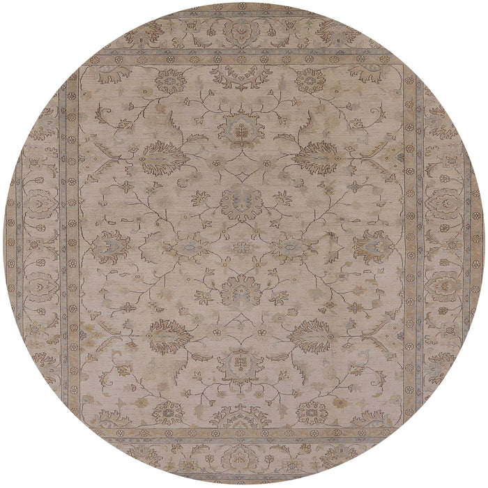 Round Machine Washable Industrial Modern Dark Almond Brown Rug, wshurb930
