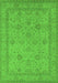 Machine Washable Oriental Green Traditional Area Rugs, wshurb930grn