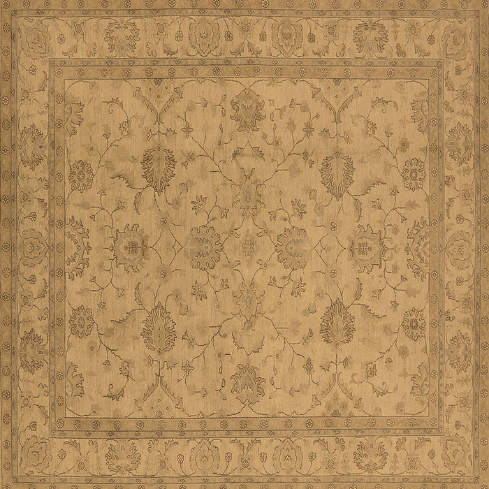 Square Machine Washable Oriental Brown Traditional Rug, wshurb930brn