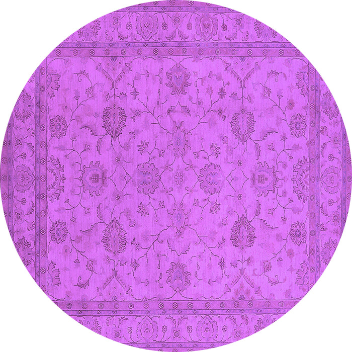 Round Machine Washable Oriental Purple Traditional Area Rugs, wshurb930pur