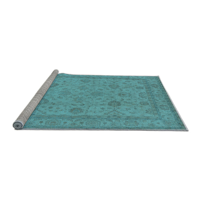 Sideview of Machine Washable Oriental Light Blue Traditional Rug, wshurb930lblu