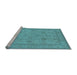 Sideview of Machine Washable Oriental Light Blue Traditional Rug, wshurb930lblu