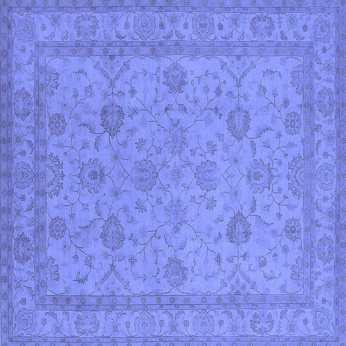 Square Machine Washable Oriental Blue Traditional Rug, wshurb930blu