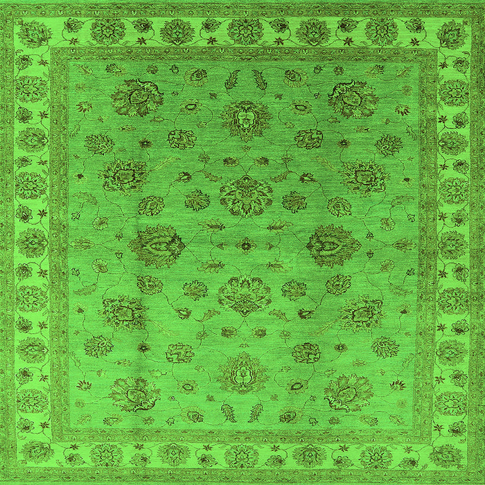 Square Oriental Green Industrial Rug, urb931grn