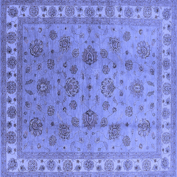 Square Machine Washable Oriental Blue Industrial Rug, wshurb931blu