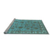 Sideview of Machine Washable Oriental Light Blue Industrial Rug, wshurb931lblu