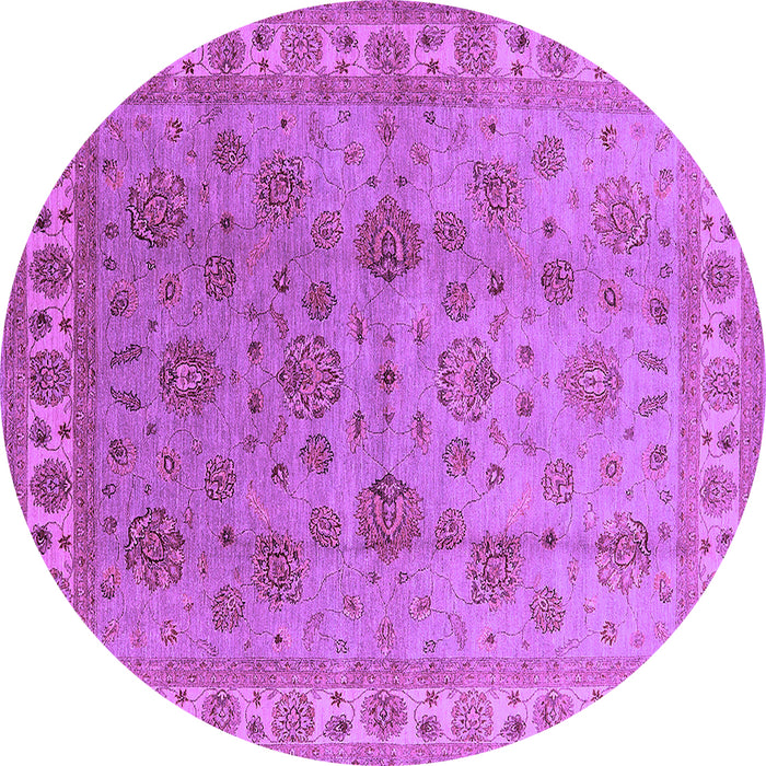 Round Machine Washable Oriental Purple Industrial Area Rugs, wshurb931pur