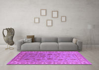 Machine Washable Oriental Purple Industrial Rug, wshurb931pur