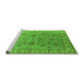 Sideview of Machine Washable Oriental Green Industrial Area Rugs, wshurb931grn