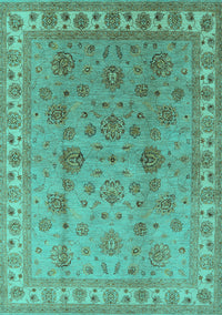 Oriental Turquoise Industrial Rug, urb931turq