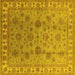 Square Machine Washable Oriental Yellow Industrial Rug, wshurb931yw