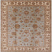 Square Mid-Century Modern Gold Brown Oriental Rug, urb931