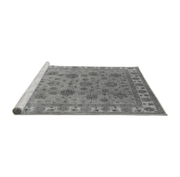 Sideview of Machine Washable Oriental Gray Industrial Rug, wshurb931gry