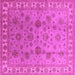 Square Machine Washable Oriental Pink Industrial Rug, wshurb931pnk