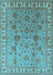 Machine Washable Oriental Light Blue Industrial Rug, wshurb931lblu