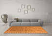 Machine Washable Oriental Orange Industrial Area Rugs in a Living Room, wshurb931org