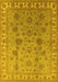 Machine Washable Oriental Yellow Industrial Rug, wshurb931yw