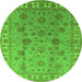 Round Oriental Green Industrial Rug, urb931grn