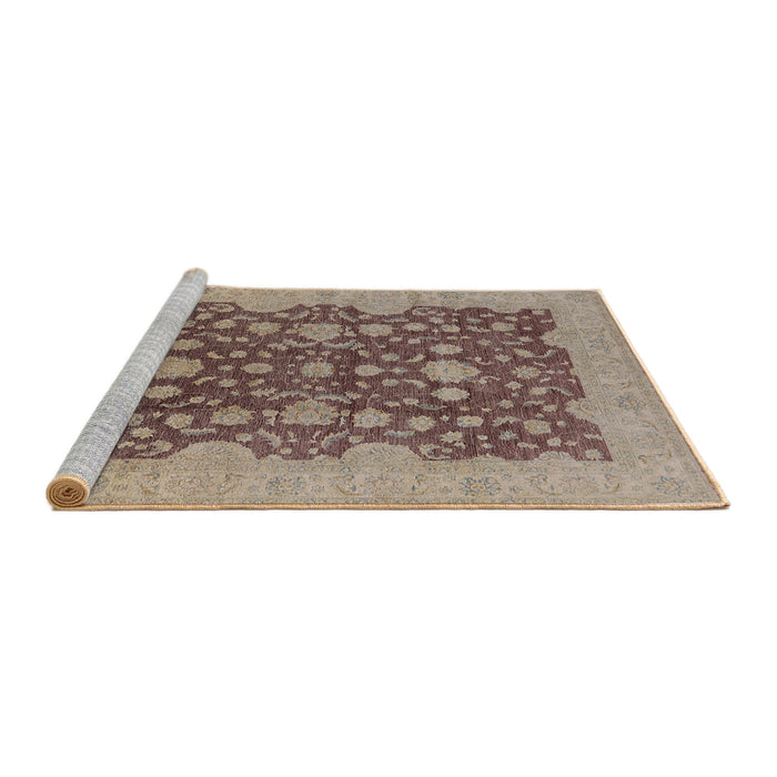 Sideview of Machine Washable Industrial Modern Chestnut Brown Rug, wshurb932