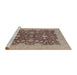 Sideview of Machine Washable Industrial Modern Chestnut Brown Rug, wshurb932