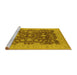 Sideview of Machine Washable Oriental Yellow Industrial Rug, wshurb932yw