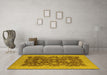 Machine Washable Oriental Yellow Industrial Rug in a Living Room, wshurb932yw