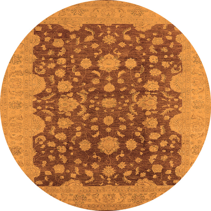Round Oriental Orange Industrial Rug, urb932org