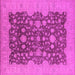 Square Machine Washable Oriental Pink Industrial Rug, wshurb932pnk