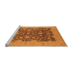 Sideview of Machine Washable Oriental Orange Industrial Area Rugs, wshurb932org