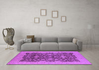 Machine Washable Oriental Purple Industrial Rug, wshurb932pur