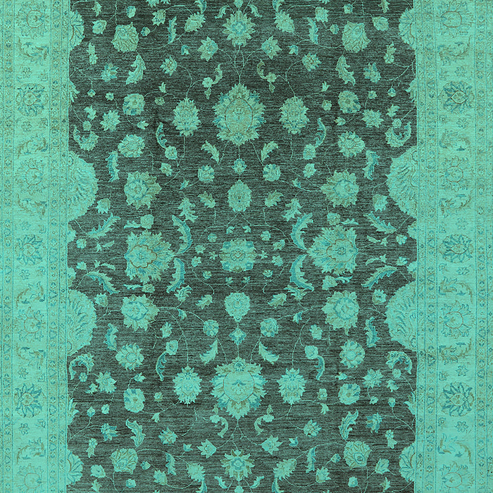 Machine Washable Oriental Turquoise Industrial Area Rugs, wshurb932turq