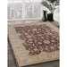 Mid-Century Modern Chestnut Brown Oriental Rug in Family Room, urb932