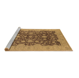 Sideview of Machine Washable Oriental Brown Industrial Rug, wshurb932brn