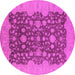 Round Oriental Pink Industrial Rug, urb932pnk