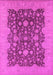 Machine Washable Oriental Pink Industrial Rug, wshurb932pnk