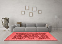 Machine Washable Oriental Red Industrial Rug, wshurb932red