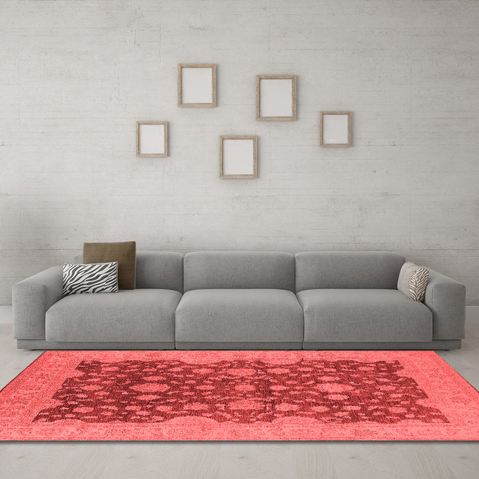 Industrial Red Washable Rugs