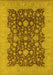 Machine Washable Oriental Yellow Industrial Rug, wshurb932yw