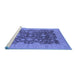 Sideview of Machine Washable Oriental Blue Industrial Rug, wshurb932blu