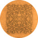 Round Oriental Orange Industrial Rug, urb933org