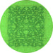 Round Oriental Green Industrial Rug, urb933grn