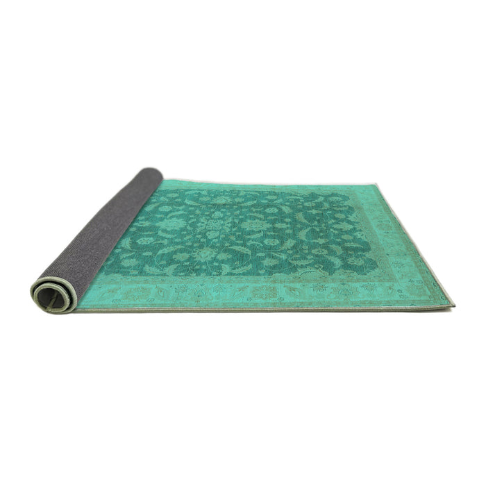 Sideview of Oriental Turquoise Industrial Rug, urb933turq