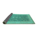 Sideview of Oriental Turquoise Industrial Rug, urb933turq